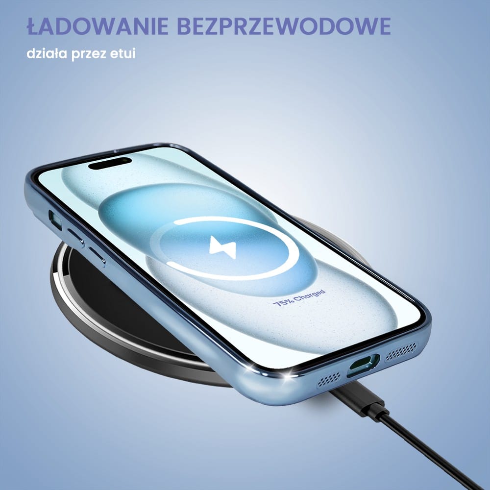 Etui do iPhone 15 Camera Beam MagSafe, niebieskie