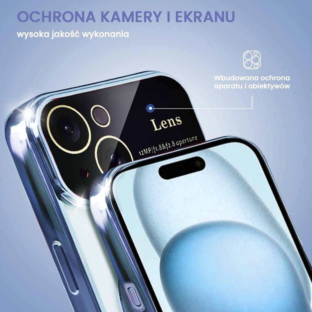 Etui do iPhone 15 Camera Beam MagSafe, niebieskie