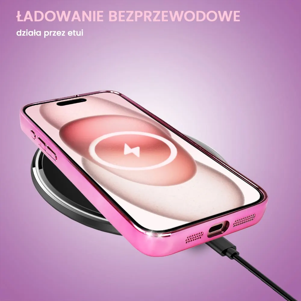 Etui do iPhone 15 Camera High PRO z osłoną kamery, różowe złoto