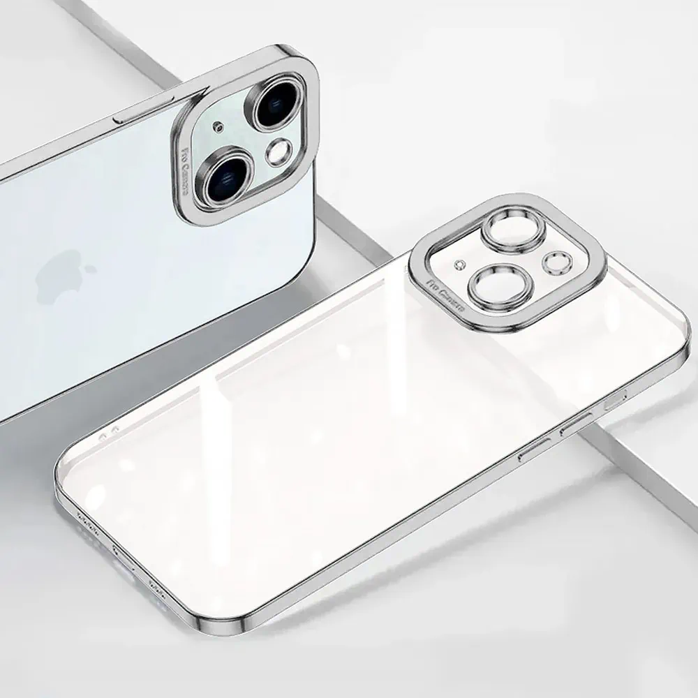 Etui do iPhone 15 Camera High PRO z osłoną kamery, srebrne