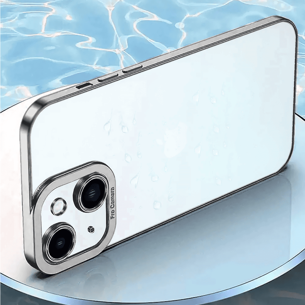 Etui do iPhone 15 Camera High PRO z osłoną kamery, srebrne