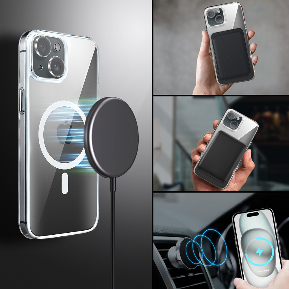 Etui do iPhone 15 Clear Case MagSafe ze szklanym tyłem oraz ochroną aparatu