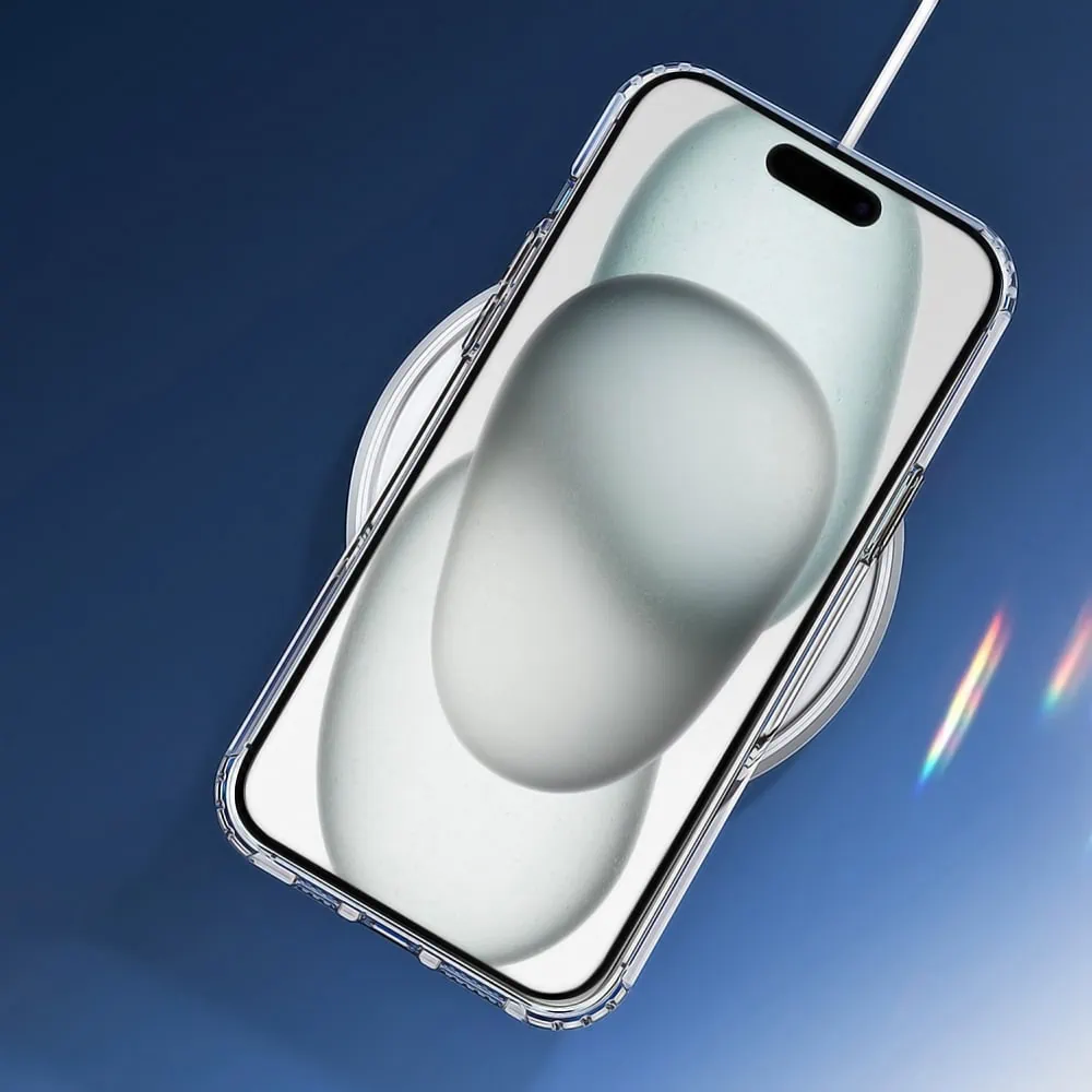 Etui do iPhone 15 Clear Case przeźroczyste, twardy tył z aluminiowym MagSafe