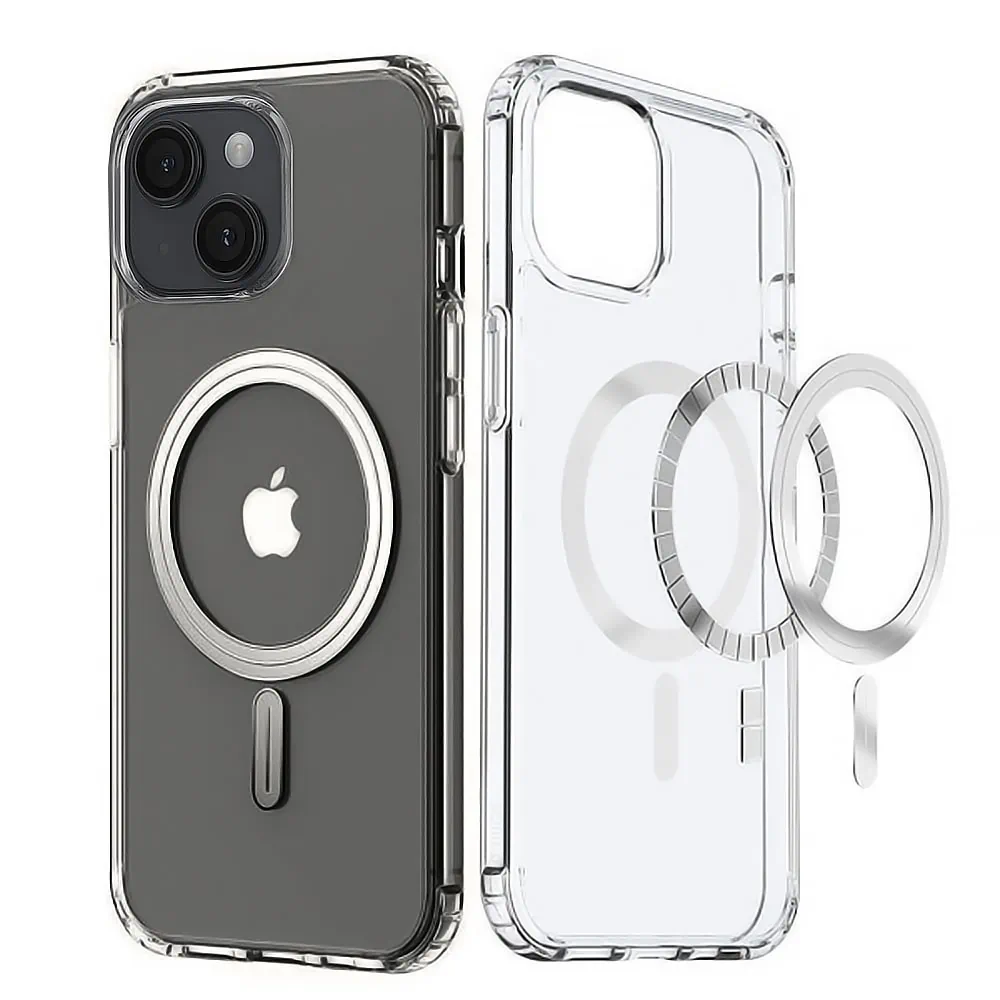 Etui do iPhone 15 Clear Case przeźroczyste, twardy tył z aluminiowym MagSafe