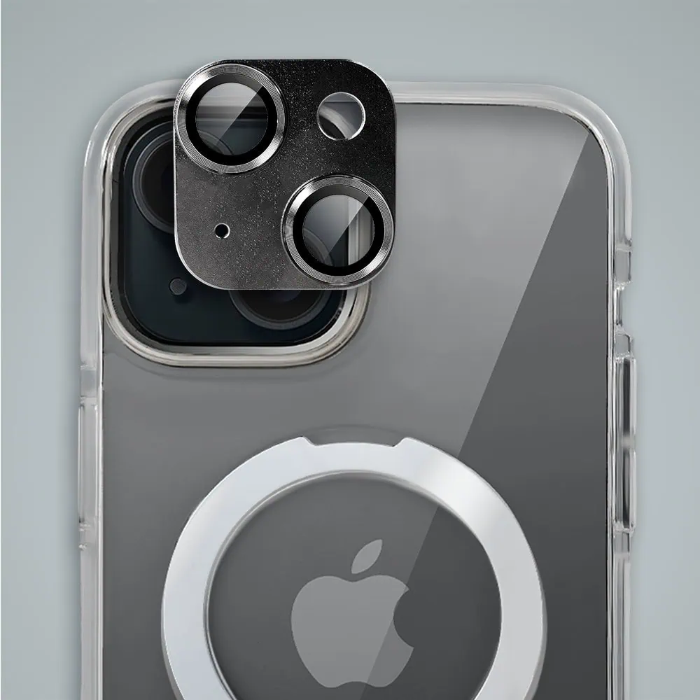 Etui do iPhone 15 Clear Steel MagSafe, z podstawką, przeźroczysty tył, czarne