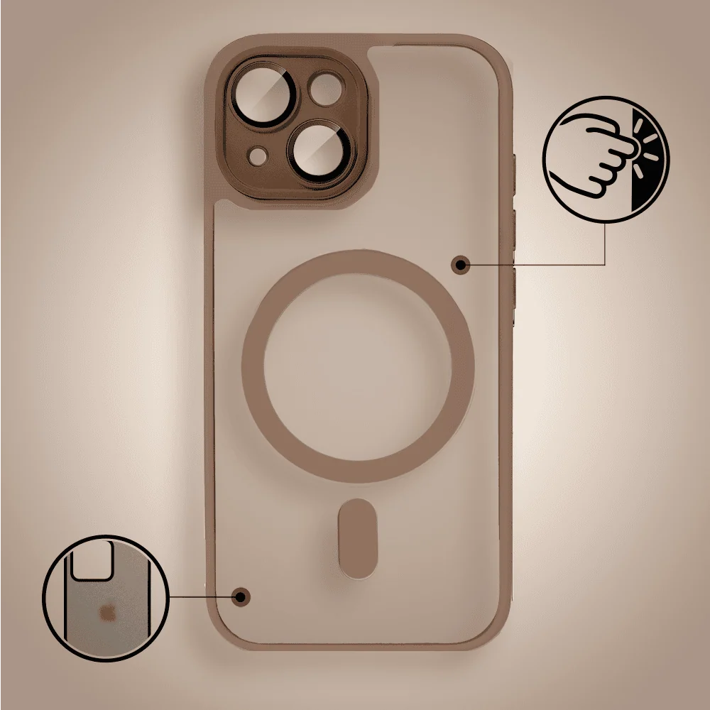 Etui do iPhone 15 Color Flush z Magsafe, z osłoną aparatu, pustynny brąz