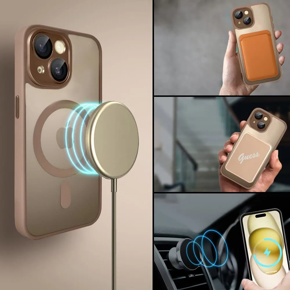 Etui do iPhone 15 Color Flush z Magsafe, z osłoną aparatu, pustynny brąz