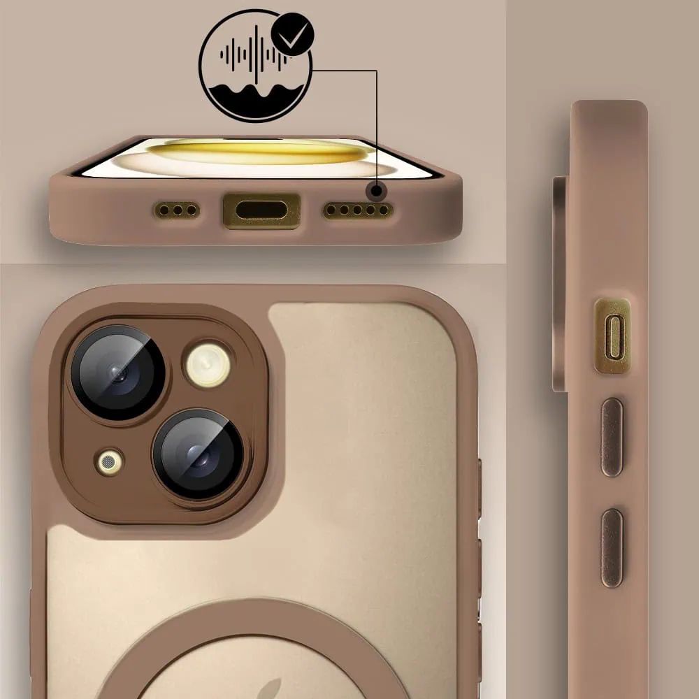 Etui do iPhone 15 Color Flush z Magsafe, z osłoną aparatu, pustynny brąz