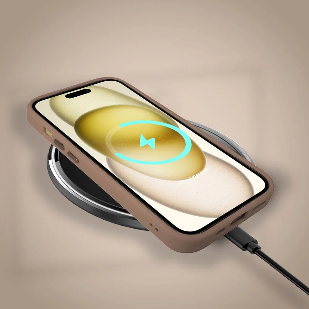 Etui do iPhone 15 Color Flush z Magsafe, z osłoną aparatu, pustynny brąz
