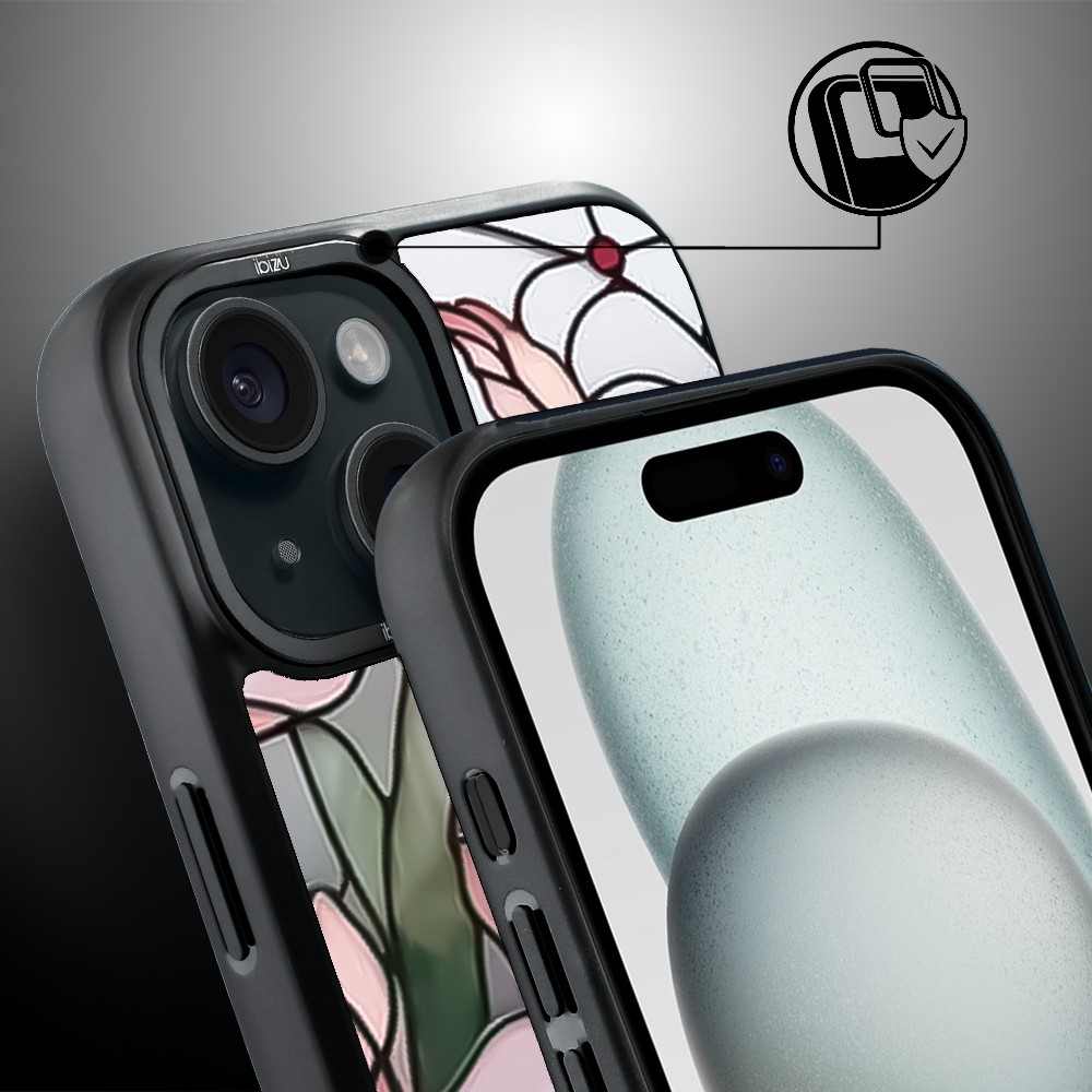 Etui do iPhone 15 Plus IBIZU DropGuard Matt z MagSafe, Barwy Szkła, Różowa magnolia