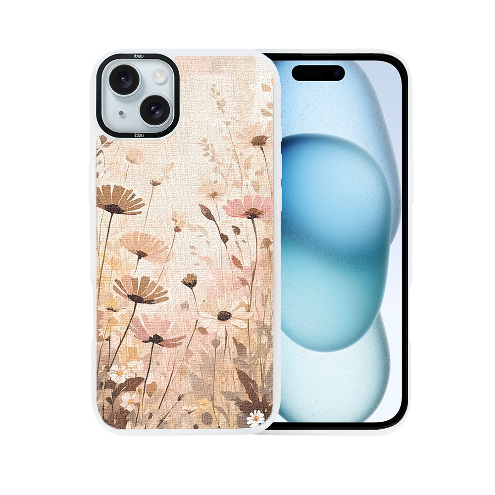 Etui do iPhone 15 IBIZU DropGuard Matt z MagSafe, Boho, Kwiatowa łąka