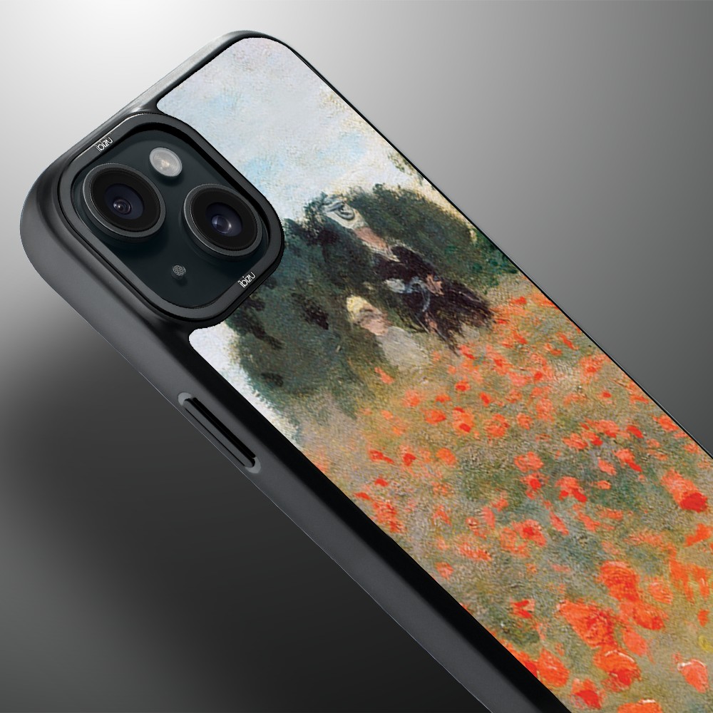 Etui do iPhone 15 IBIZU DropGuard Matt z MagSafe, Claude Monet, pole maków