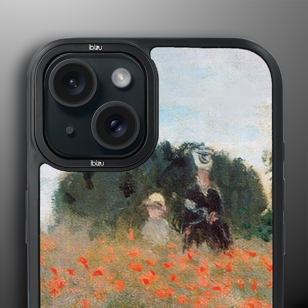 Etui do iPhone 15 IBIZU DropGuard Matt z MagSafe, Claude Monet, pole maków