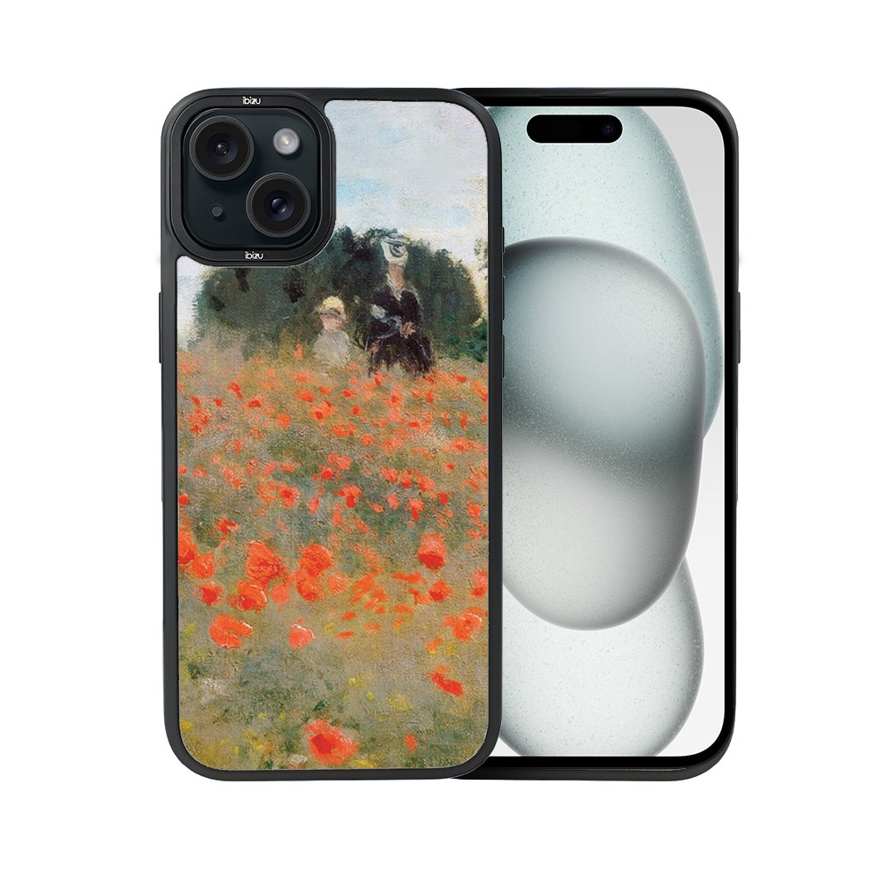 Etui do iPhone 15 IBIZU DropGuard Matt z MagSafe, Claude Monet, pole maków
