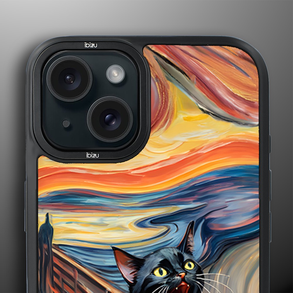 Etui do iPhone 15 IBIZU DropGuard Matt z MagSafe, Edvard Munch, krzyk kota