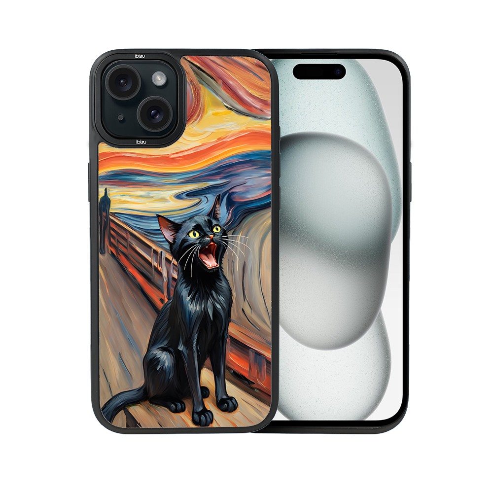 Etui do iPhone 15 IBIZU DropGuard Matt z MagSafe, Edvard Munch, krzyk kota