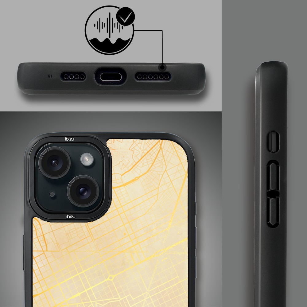Etui do iPhone 15 Plus IBIZU DropGuard Matt z MagSafe, Mapy Świata, Barcelona