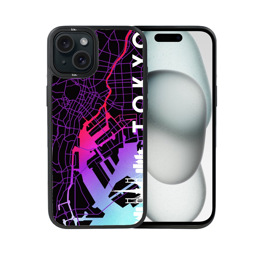 Etui do iPhone 15 IBIZU DropGuard Matt z MagSafe, Mapy Świata, Tokyo