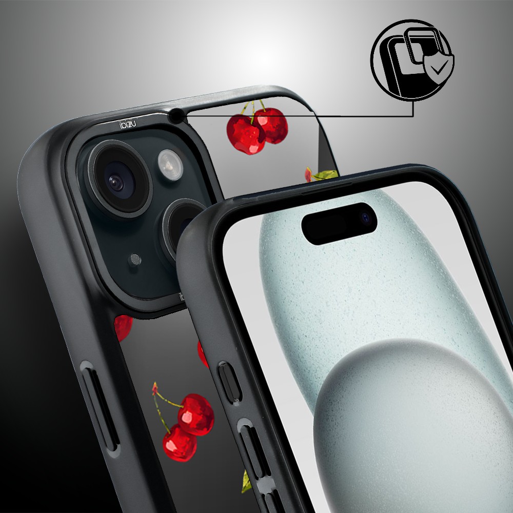 Etui do iPhone 15 IBIZU DropGuard Matt z MagSafe, Midnight, Wiśniowa noc