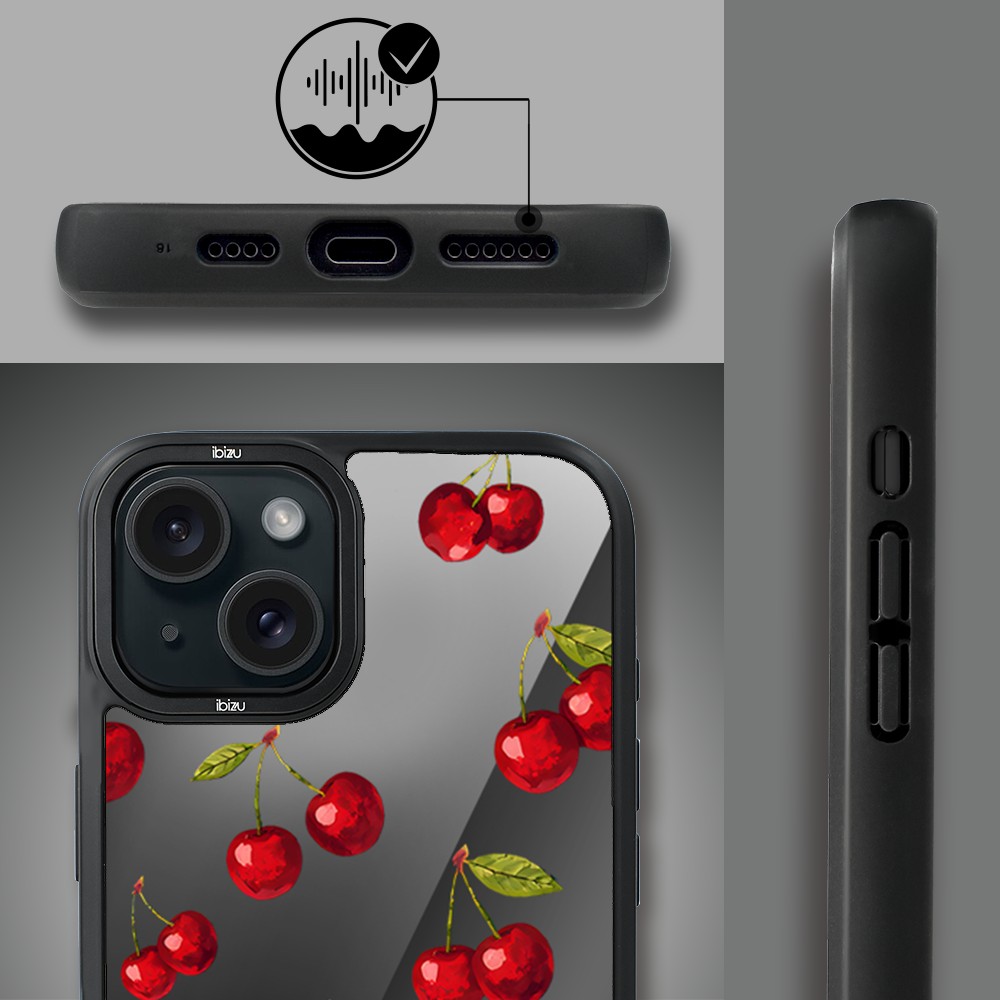 Etui do iPhone 15 IBIZU DropGuard Matt z MagSafe, Midnight, Wiśniowa noc