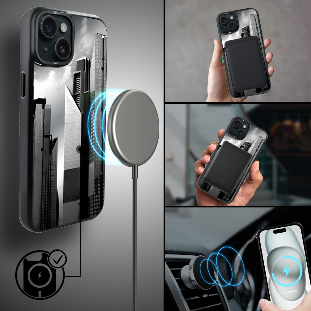 Etui do iPhone 15 Plus IBIZU DropGuard Matt z MagSafe, Noir City, Manhattan