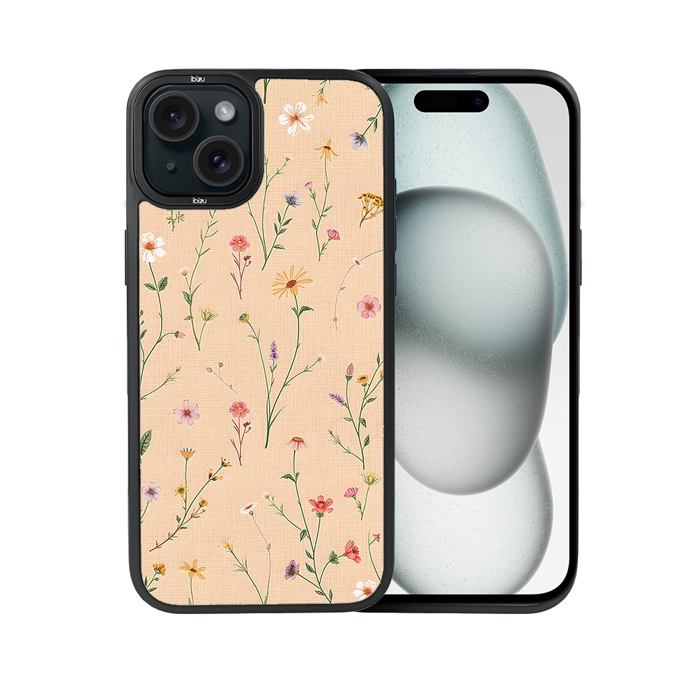 Etui do iPhone 15 IBIZU DropGuard Matt z MagSafe, Pastel Bloom, Koralowa łąka