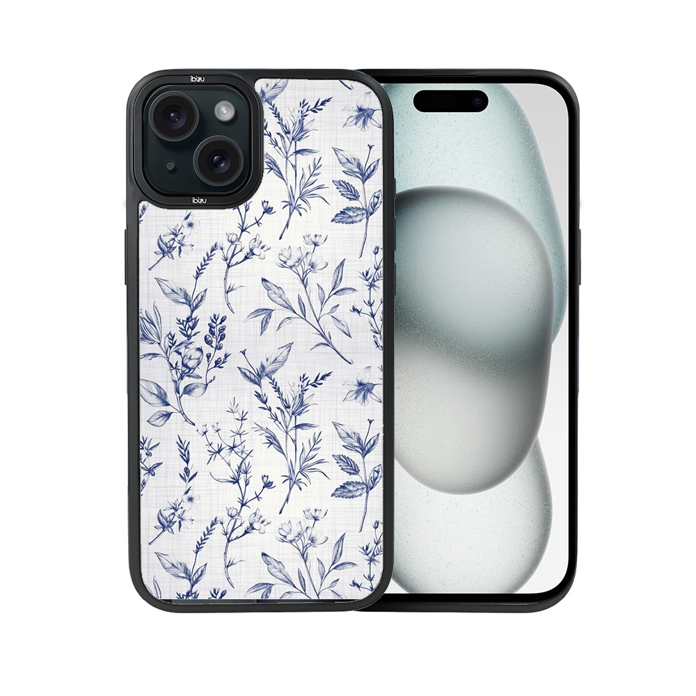 Etui do iPhone 15 IBIZU DropGuard Matt z MagSafe, Pastel Bloom, Lazurowe szepty