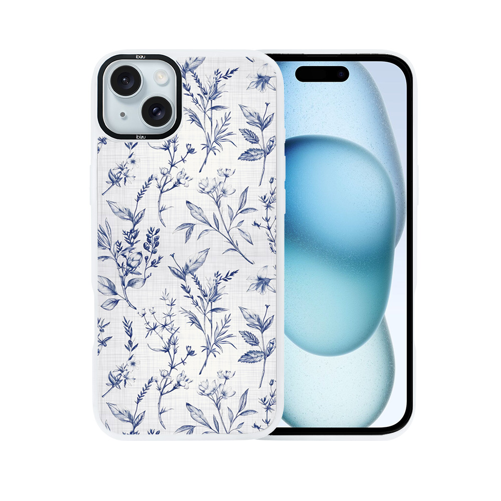 Etui do iPhone 15 Plus IBIZU DropGuard Matt z MagSafe, Pastel Bloom, Lazurowe szepty