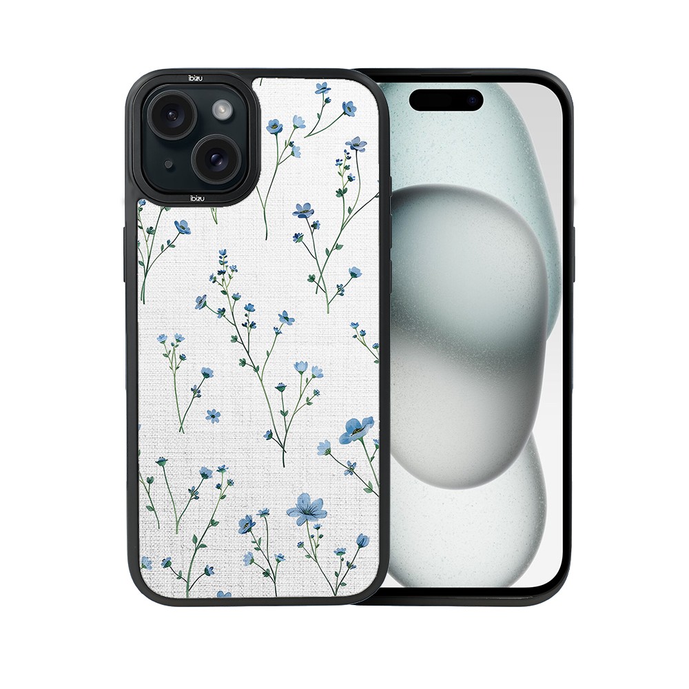 Etui do iPhone 15 Plus IBIZU DropGuard Matt z MagSafe, Pastel Bloom, Niebieski sen