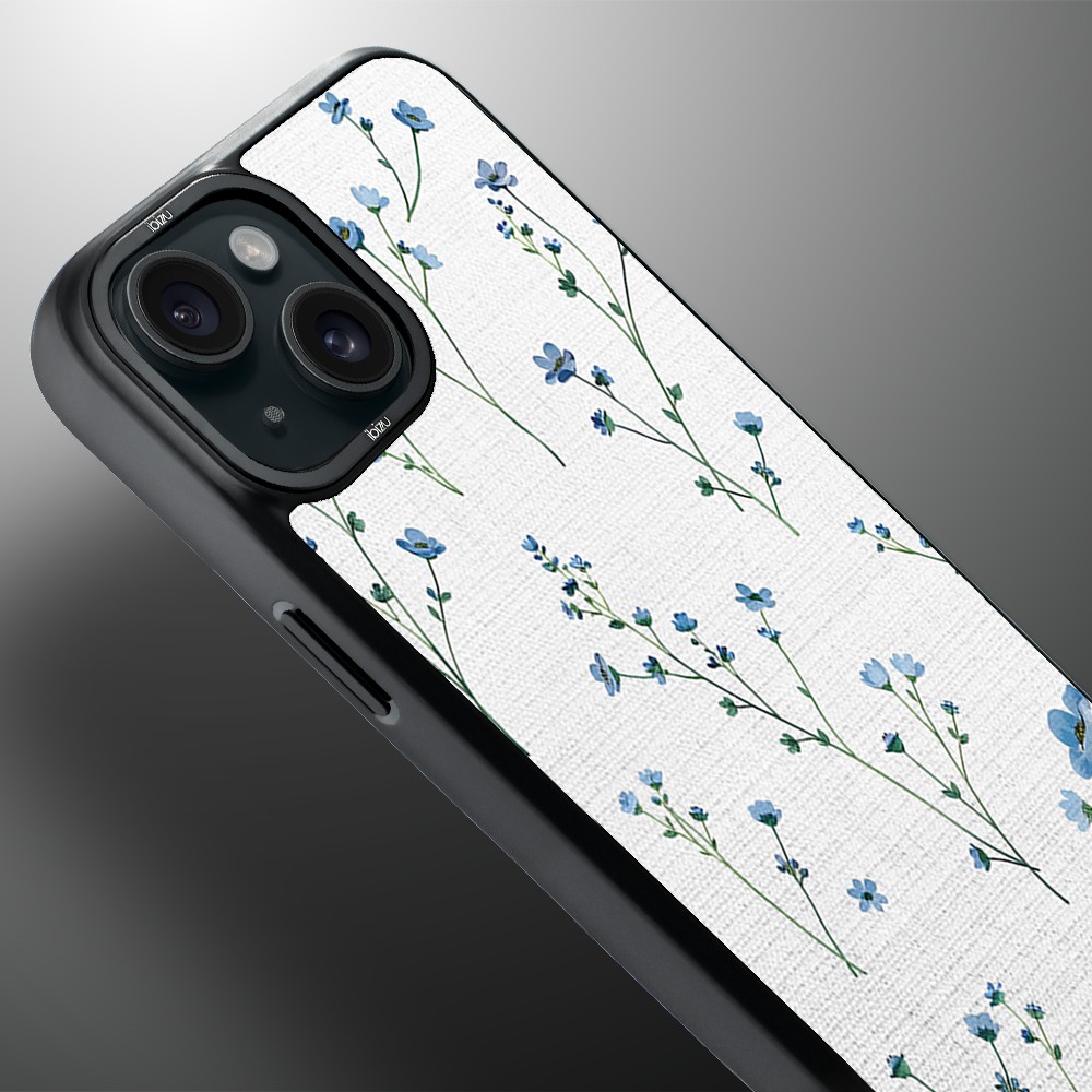 Etui do iPhone 15 Plus IBIZU DropGuard Matt z MagSafe, Pastel Bloom, Niebieski sen