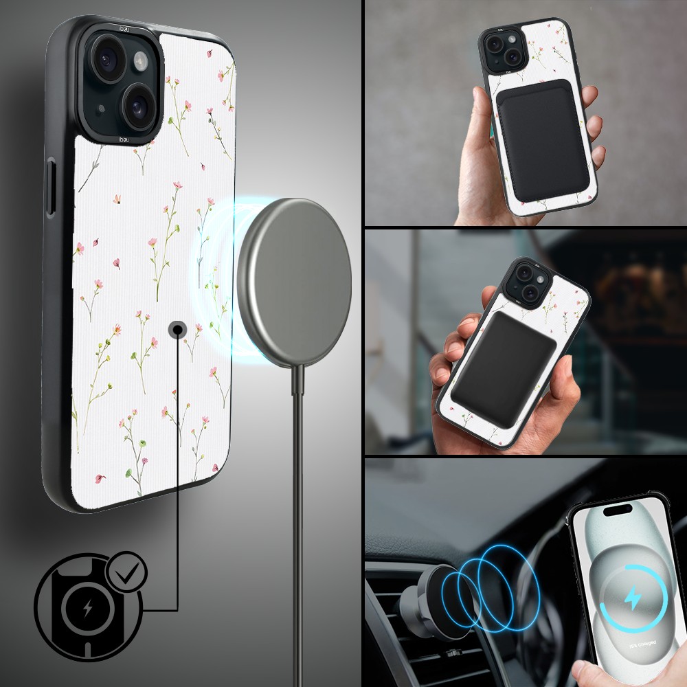 Etui do iPhone 15 IBIZU DropGuard Matt z MagSafe, Pastel Bloom, Polna fantazja