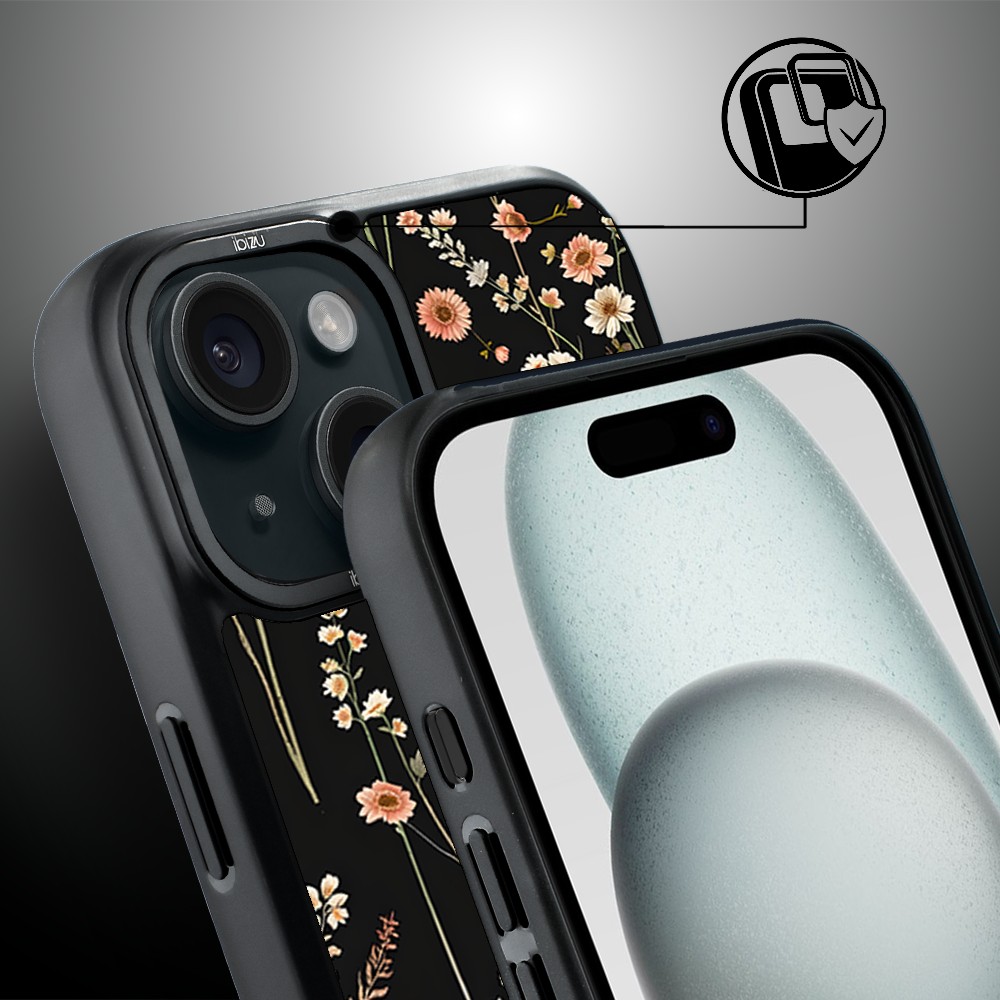 Etui do iPhone 15 Plus IBIZU DropGuard Matt z MagSafe, Pastel Bloom, Północny ogród