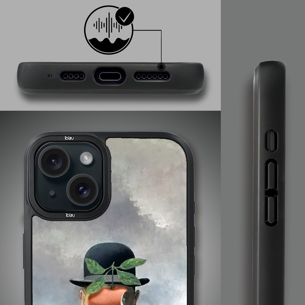 Etui do iPhone 15 Plus IBIZU DropGuard Matt z MagSafe, Rene Magritte, syn człowieczy