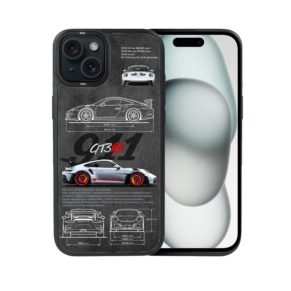 Etui do iPhone 15 Plus IBIZU DropGuard Matt z MagSafe, TechDrive, 911 GT3 RS