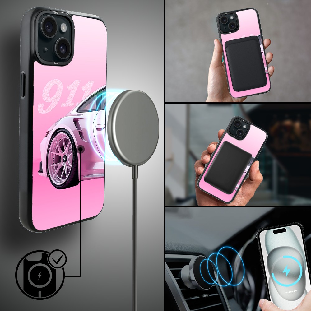 Etui do iPhone 15 Plus IBIZU DropGuard Matt z MagSafe, TechDrive, 911 różowe