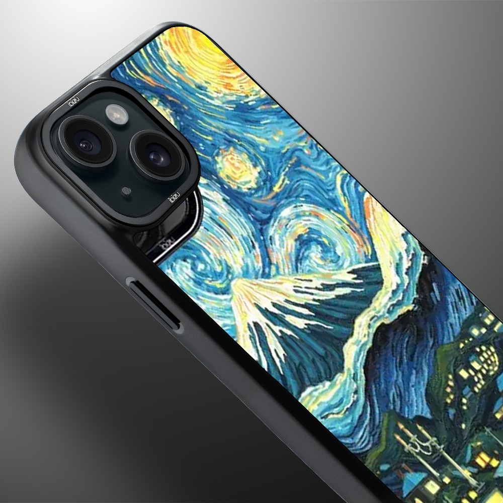 Etui do iPhone 15 IBIZU DropGuard Matt z MagSafe, Van Gogh, gwieździsta noc