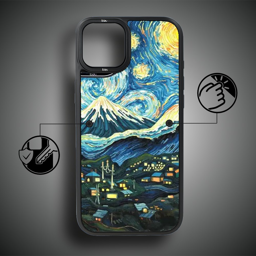 Etui do iPhone 15 IBIZU DropGuard Matt z MagSafe, Van Gogh, gwieździsta noc