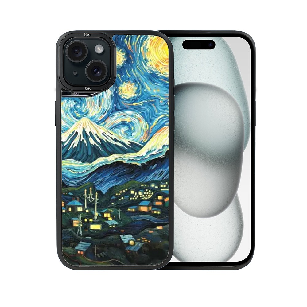 Etui do iPhone 15 IBIZU DropGuard Matt z MagSafe, Van Gogh, gwieździsta noc