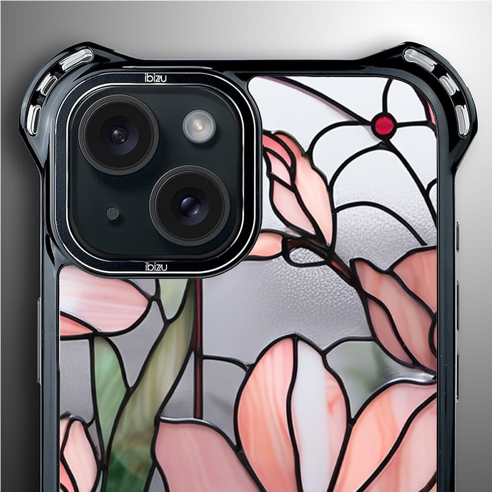 Etui do iPhone 15 Plus, Ibizu DropGuard Ultra z MagSafe, Barwy Szkła, Różowa magnolia