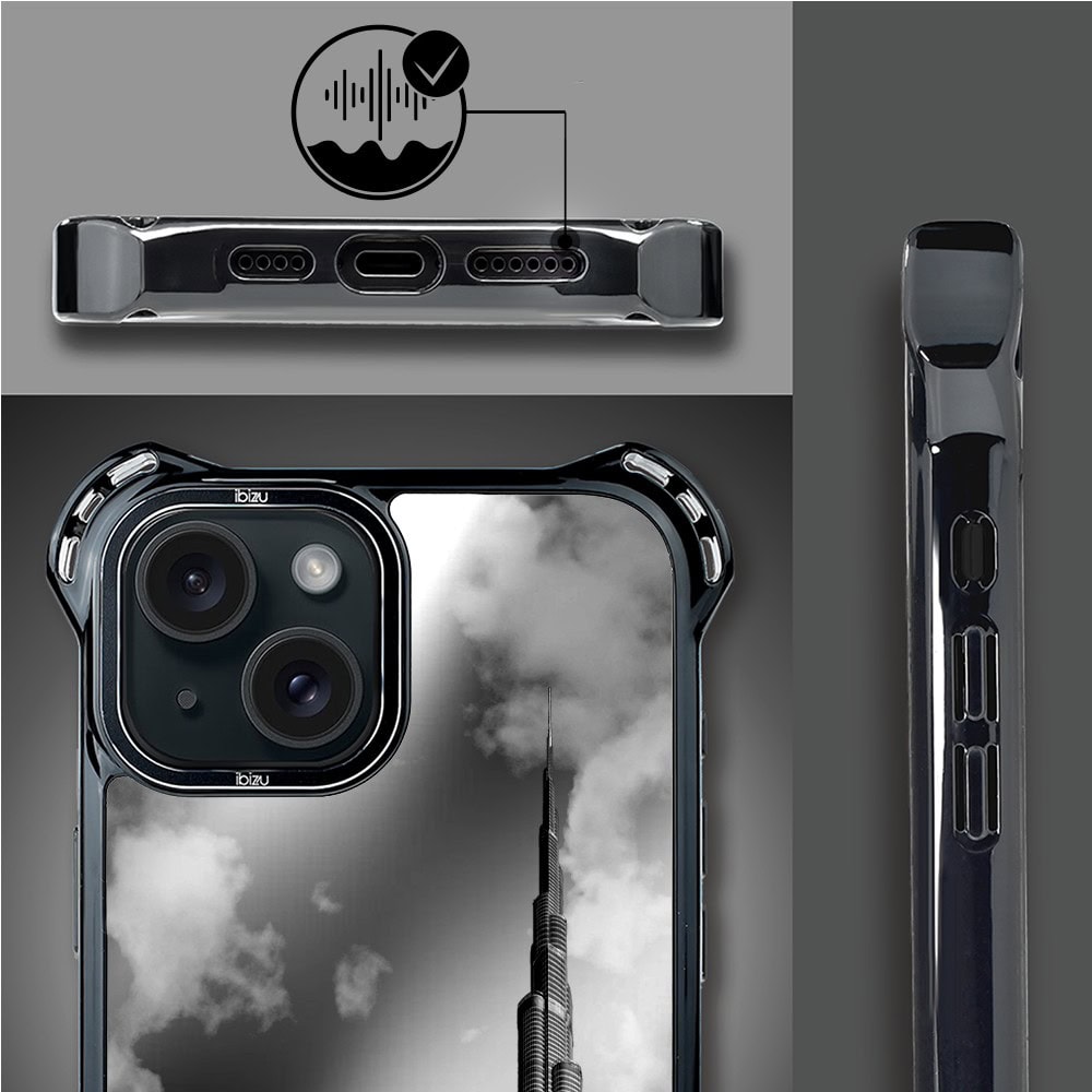 Etui do iPhone 15, Ibizu DropGuard Ultra z MagSafe, Noir City, Burj Khalifa