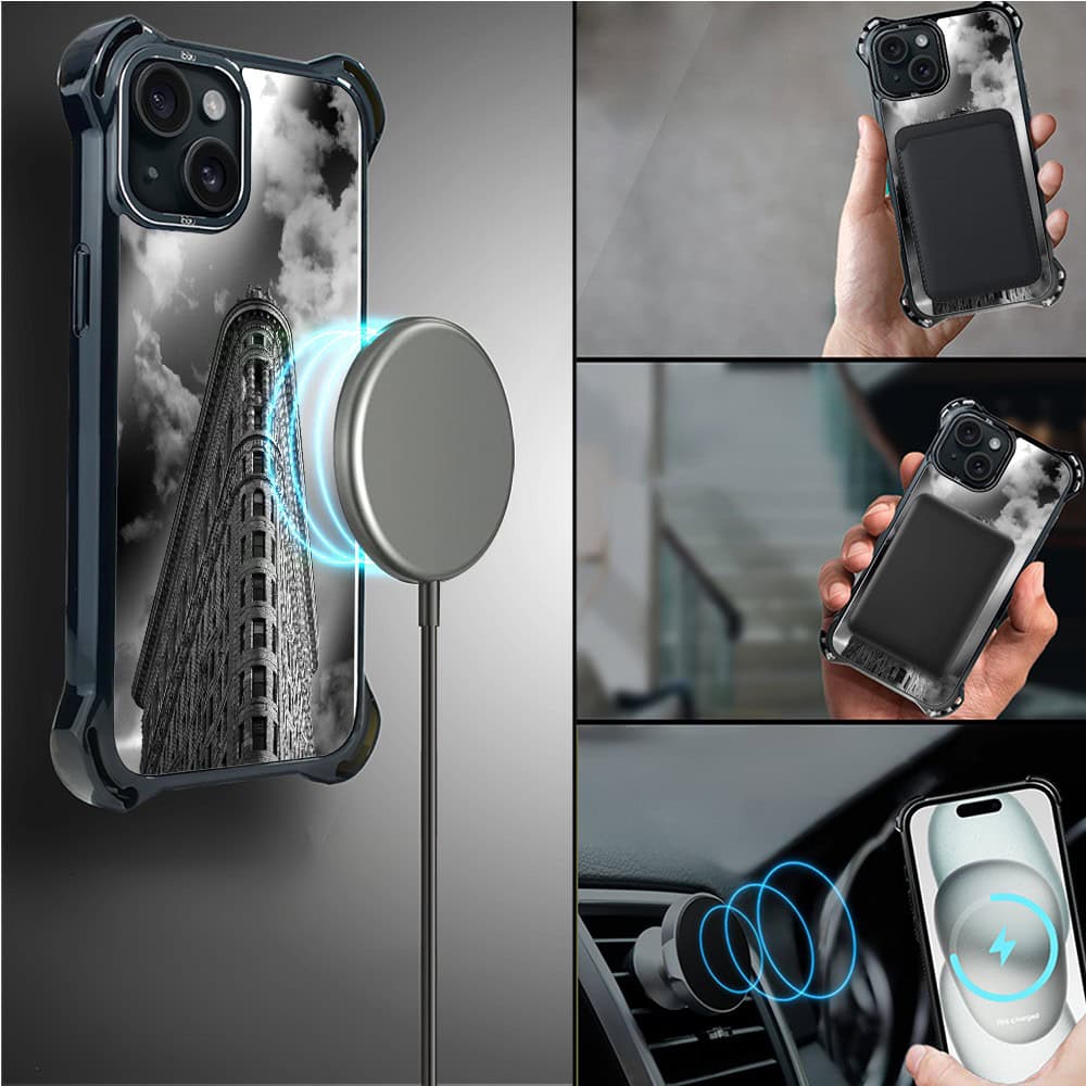 Etui do iPhone 15, Ibizu DropGuard Ultra z MagSafe, Noir City, Flatiron