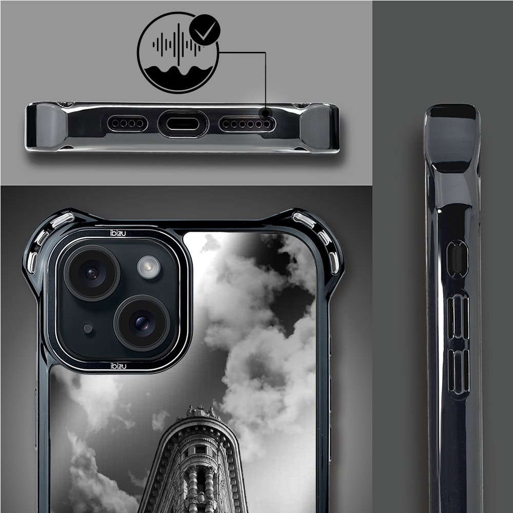 Etui do iPhone 15, Ibizu DropGuard Ultra z MagSafe, Noir City, Flatiron