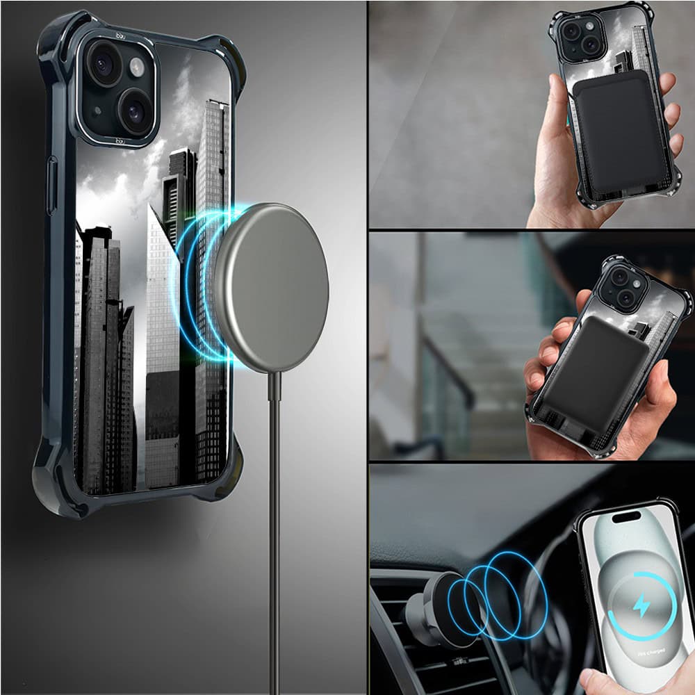 Etui do iPhone 15 Plus, Ibizu DropGuard Ultra z MagSafe, Noir City, Manhattan