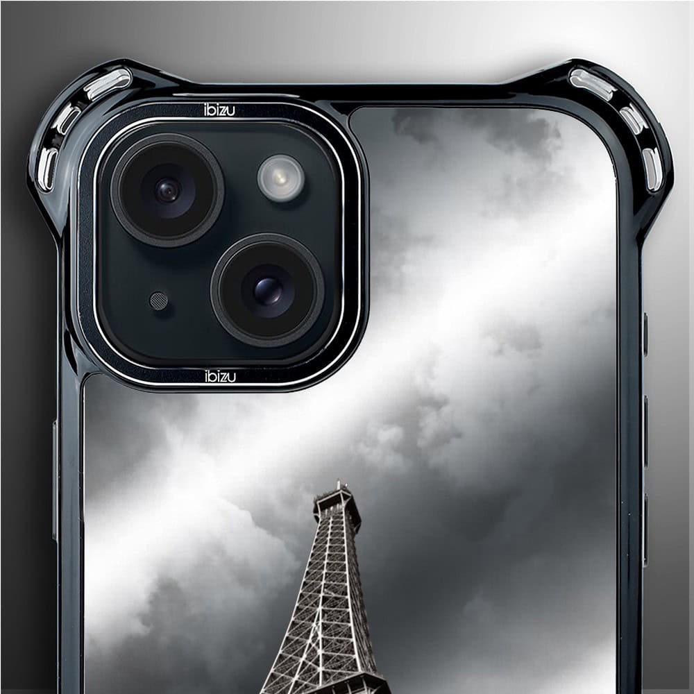 Etui do iPhone 15, Ibizu DropGuard Ultra z MagSafe, Noir City, Wieża Eiffla