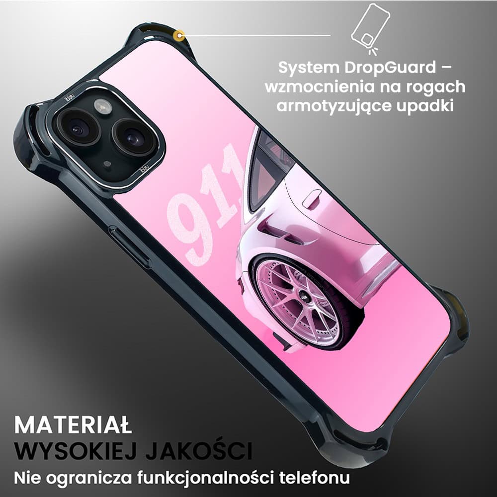 Etui do iPhone 15, Ibizu DropGuard Ultra z MagSafe, TechDrive, 911 różowe