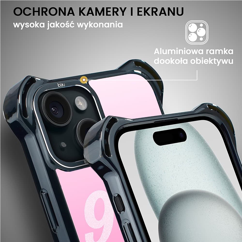 Etui do iPhone 15, Ibizu DropGuard Ultra z MagSafe, TechDrive, 911 różowe