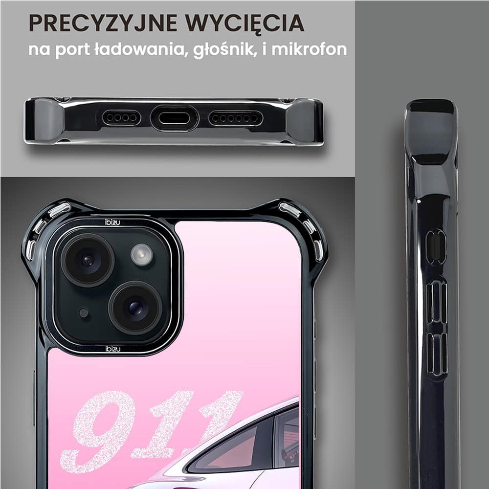 Etui do iPhone 15, Ibizu DropGuard Ultra z MagSafe, TechDrive, 911 różowe