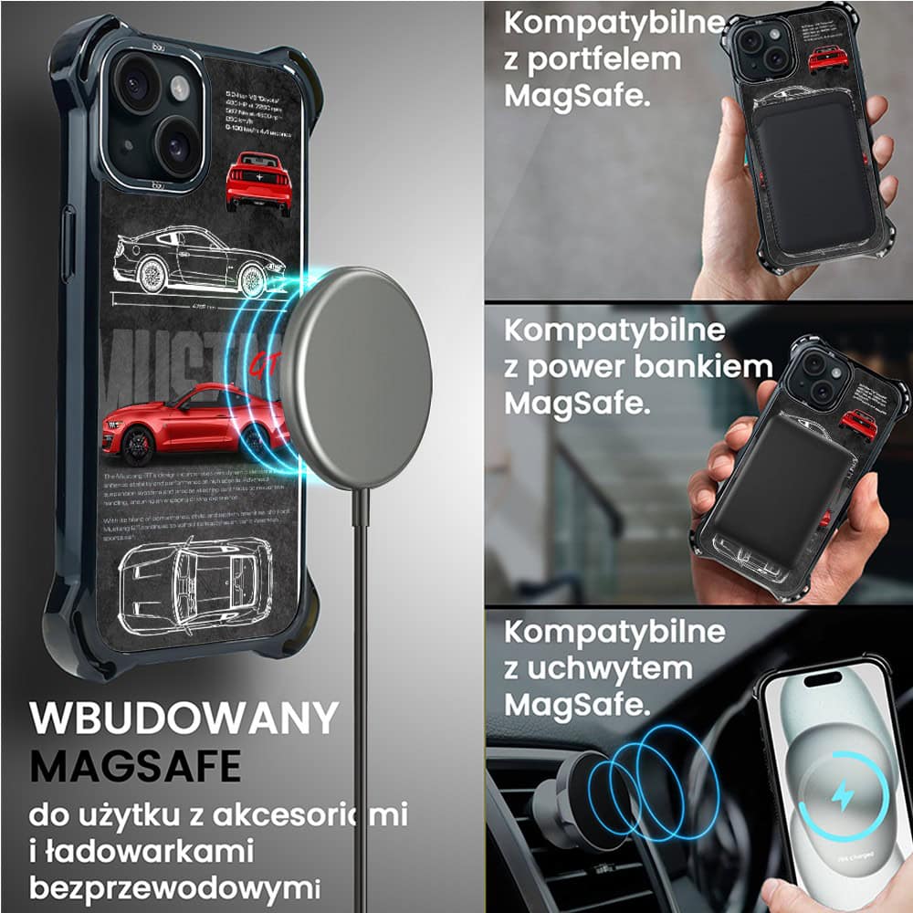 Etui do iPhone 15 Plus, Ibizu DropGuard Ultra z MagSafe, TechDrive, GT V8 “Coyote”
