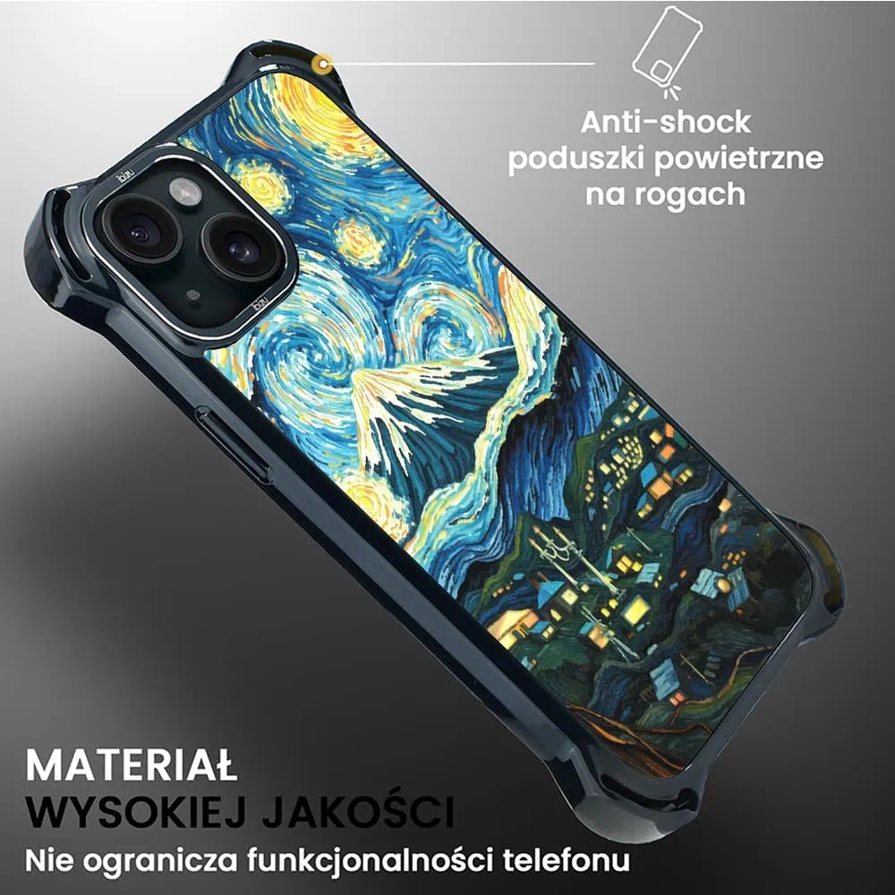 Etui do iPhone 15 Plus, Ibizu DropGuard Ultra z MagSafe, Van Gogh, gwieździsta noc