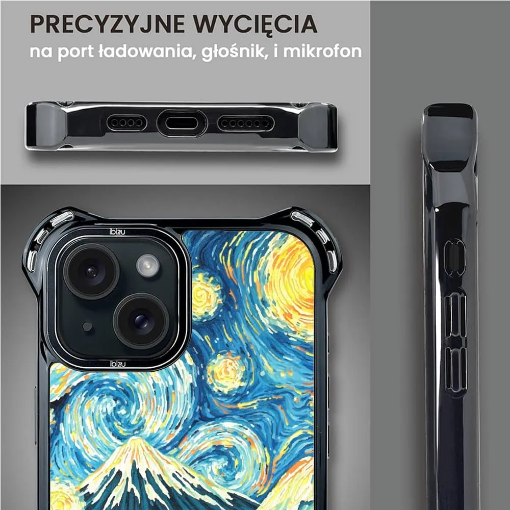 Etui do iPhone 15 Plus, Ibizu DropGuard Ultra z MagSafe, Van Gogh, gwieździsta noc